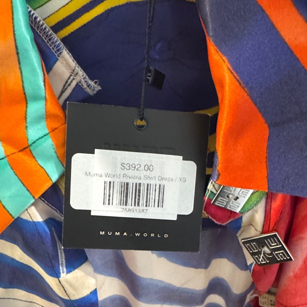 Colorful Mini Dress Riviera shirt dress - Picture 2 of 3